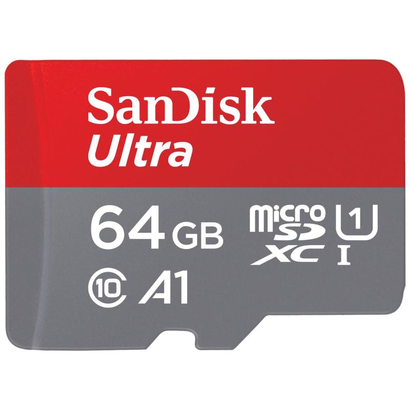 SanDisk Ultra microSDXC UHS-I メモリーカード アダプター付き - 最大140MB/秒、C10、U1、フルHD、A1、MicroSDカード - SDSQUAB-064G-GN6MA