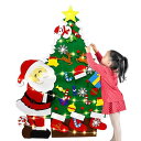 【カウントダウンサンタ付】LAMPTOPクリスマスツリー 電飾付き クリスマスツリー フェルト 横幅70cm×高さ100cm オーナメント飾り 壁掛け フェルトクリスマスツリー 部屋 クリスマス壁掛け 飾