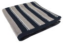 Hours バスタオル ストライプ 60×120cm ネイビー ふんわりボリューム・甘撚りパイル 厚手 モダン