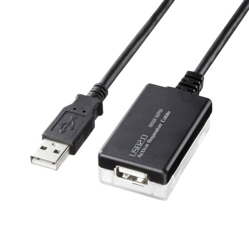 サンワサプライ(Sanwa Supply) 12m延長USB2.0アクティブリピーターケーブル KB-USB-R212N ブラック サンワサプライ(Sanwa Supply) 12m延長USB2.0アクティブリピーターケーブル KB-USB-R212N ブラック