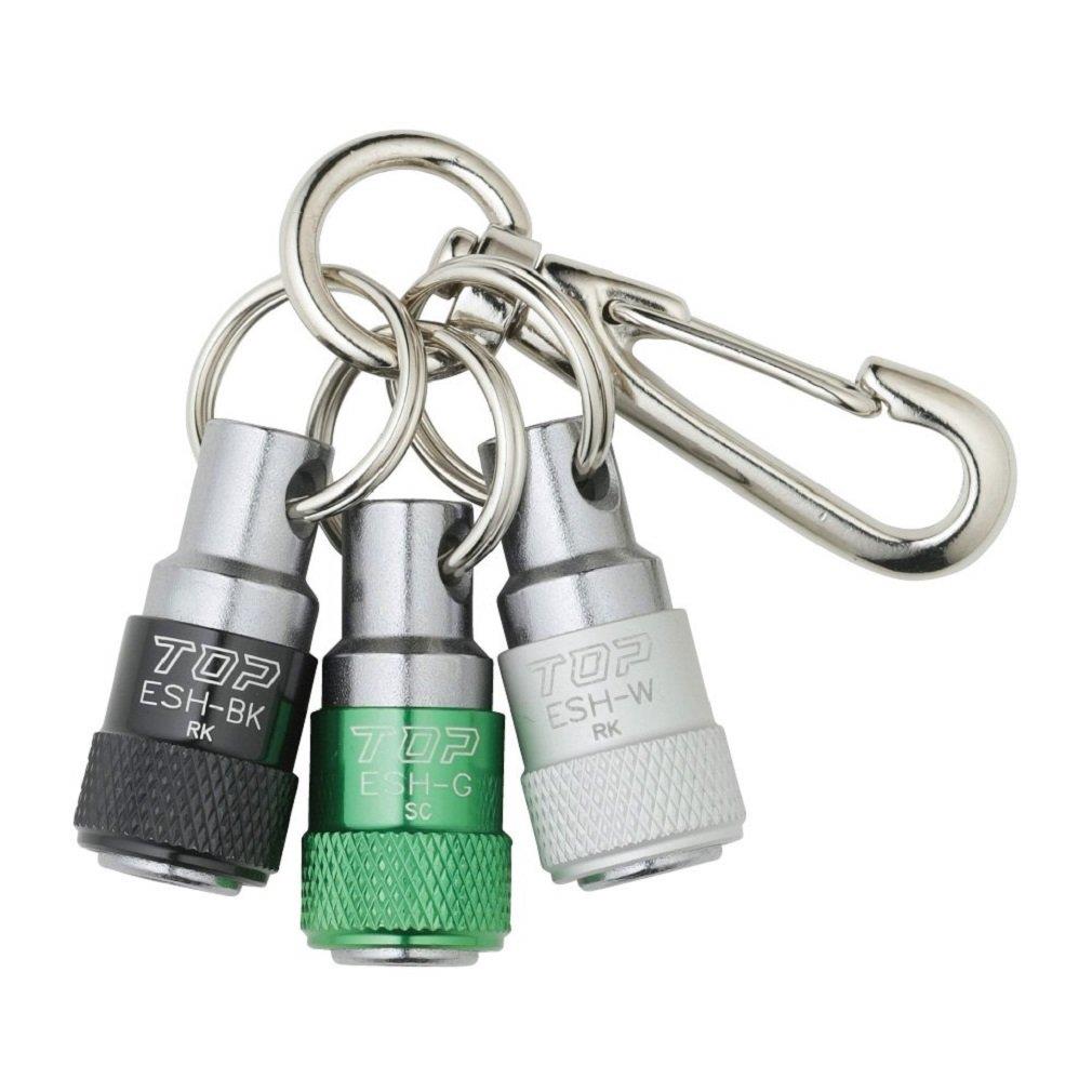 工業 (TOP) ソケットホルダー 3色セット 工具 携帯用 軽量 ナスカン付 ビットホルダー ESH-BKGWN