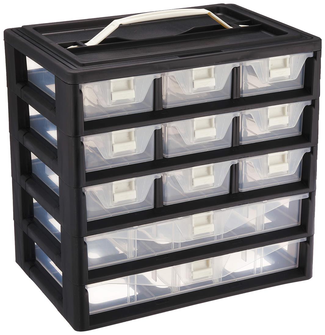 JEJアステージ 引き出し式ケース ストッパー付き 仕切版付きストッパーケース 5A-902 幅29.4×奥行20×高さ28cm 小物収納 DIY 釣り具 道具箱