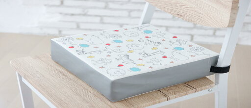イマージ お子様用高さ調節クッション グレー 大人用のイスに簡単装着 イマージ お子様用高さ調節クッション グレー 大人用のイスに簡単装着