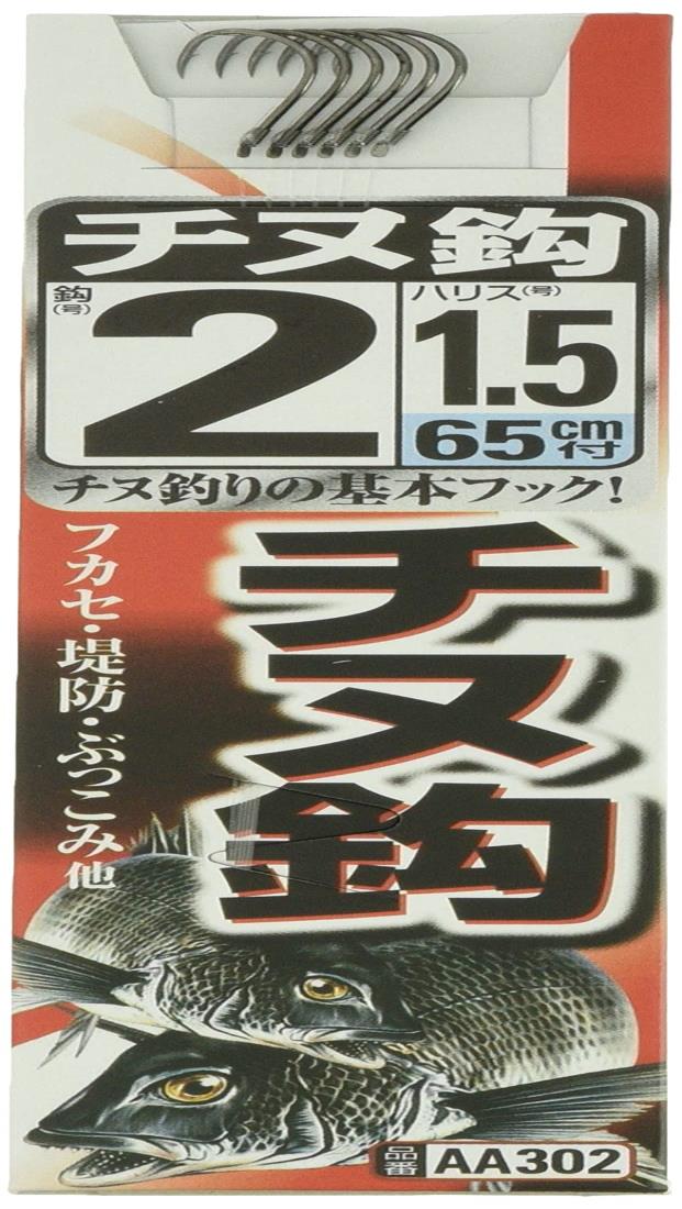ささめ針(SASAME) AA302 チヌ 黒 糸付 3-1.5
