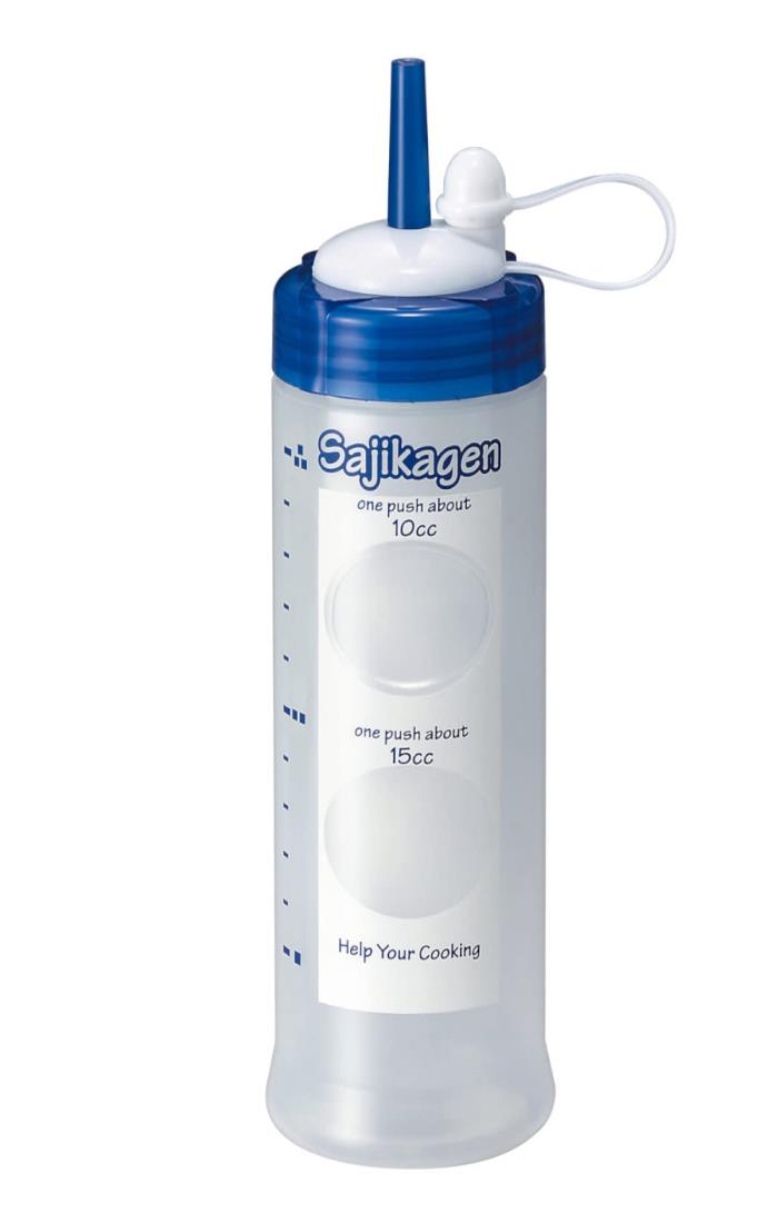 台和 調味料ボトル ドレッシングボトル 360ml ブルー 目盛り付き ワンプッシュ 10cc 15cc 日本製 調味料入れ さじかげんM ME400S 1本入