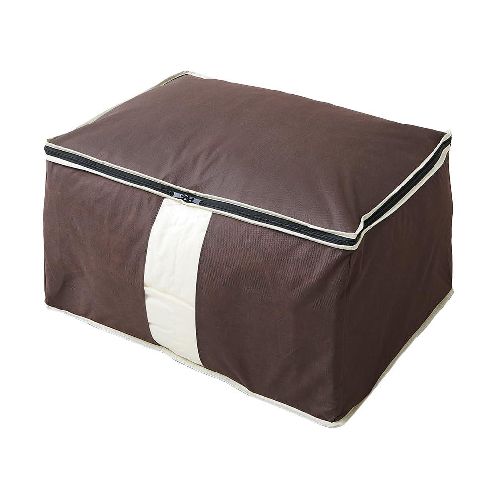 アイメディア(Aimedia) 羽毛布団 収納袋 布団収納袋 羽毛布団収納ケース ダブル用 縦置 掛布団 炭入り消臭 クリア窓付 不織布 防塵 炭加工シート 加齢臭 3層構造 炭入り消臭羽毛布団収納ケース タテ型