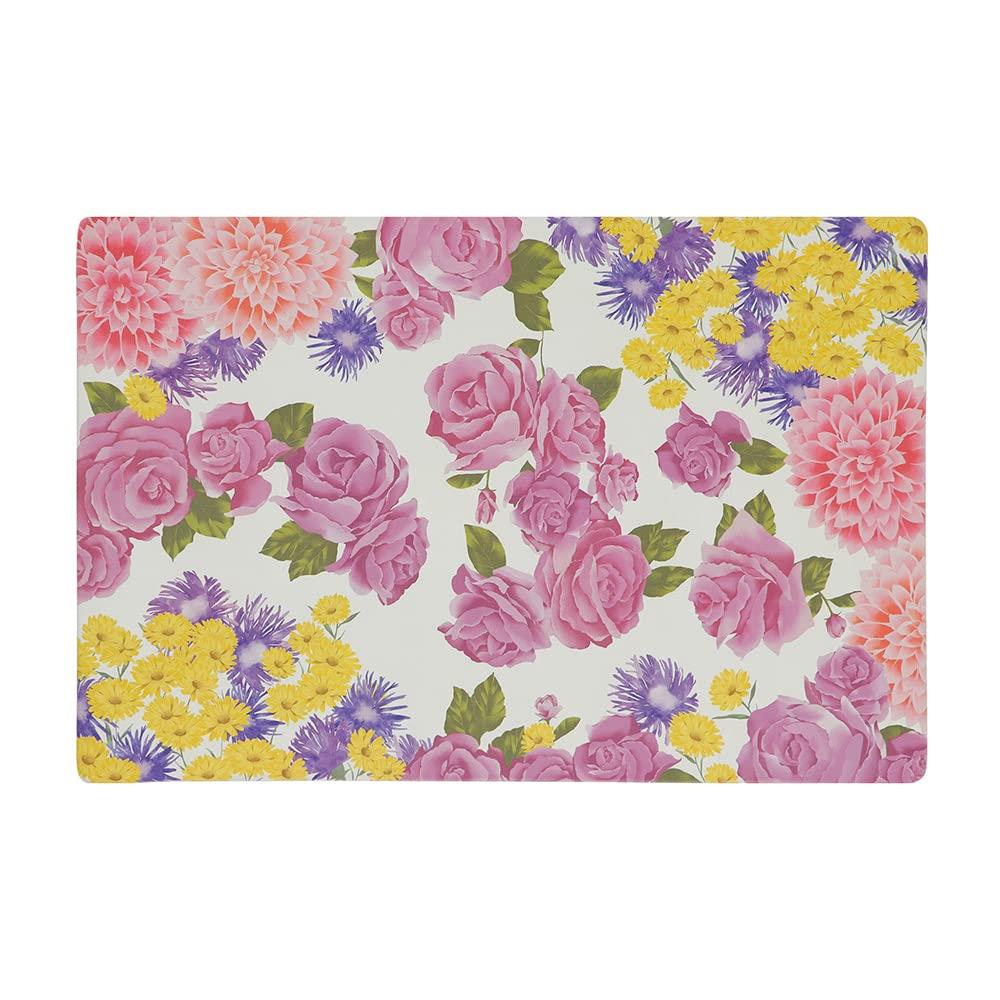 ベストコ 玄関マット 室内 60×90cm お手入れ簡単 防炎 防カビ 抗菌 防臭 フラワリー 花柄 ND-5191 掃除機らくらく玄関マット