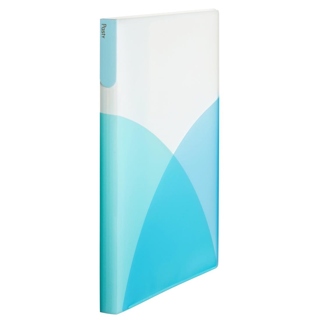 プラス クリアファイル A4縦 40ポケット Pasty 98-414 ソーダブルー