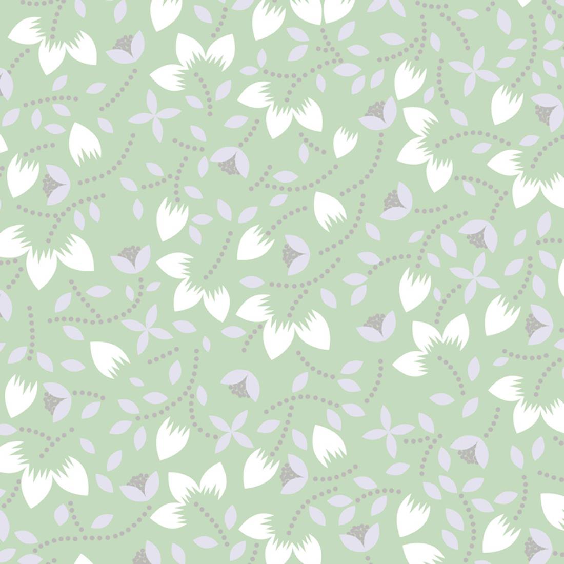 タカ印 ラッピングペーパー 49-1503 花柄 グリヴェール 半才判 50枚