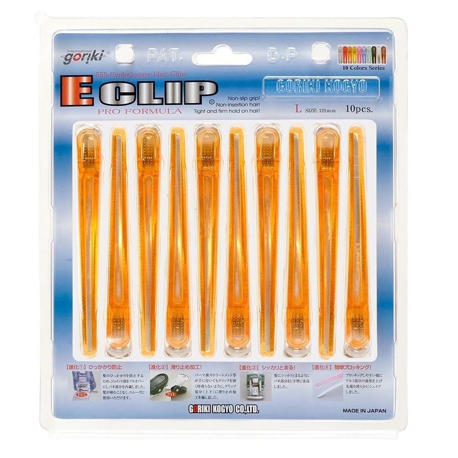 五力工業 Eクリップ Lサイズ クリアオレンジ 10本