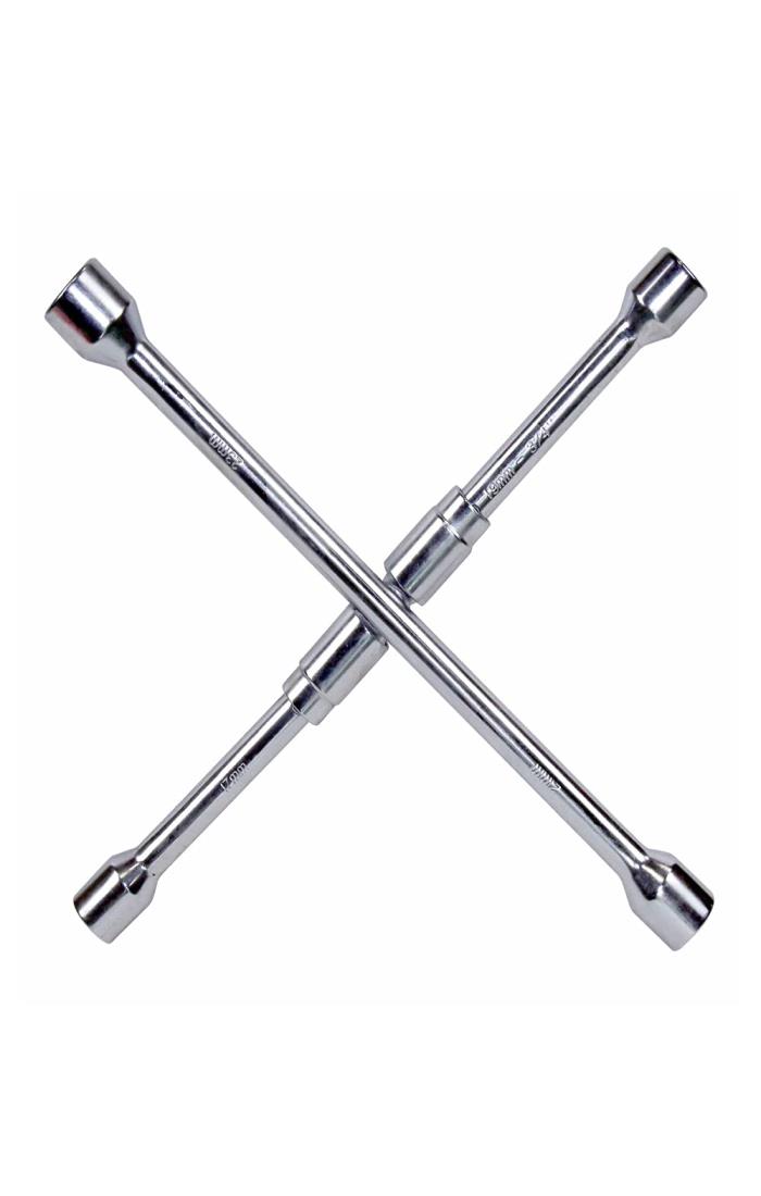 メルテック(meltec) 車用クロスレンチ タイヤ交換工具 折りたたみ式 薄型ソケット(17/19/21/23mm) シルバーMT-4