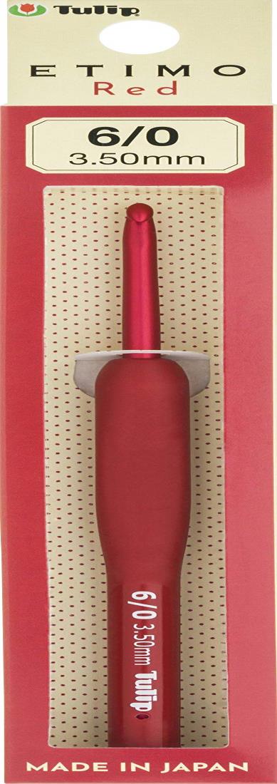 Tulip チューリップ 編み針 『ETIMO Red (エティモレッド) クッショングリップ付きかぎ針 6/0号』