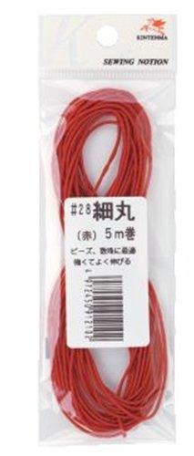 川村製紐 金天馬 #28カラーゴム 5m 赤 kw91210