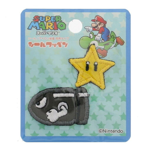 稲垣服飾 スーパー マリオ シール ワッペン スーパー スター ・ キラー シール ・ アイロン 両用 接着 MRS011 稲垣服飾 スーパー マリオ シール ワッペン スーパー スター ・ キラー シール ・ アイロン 両用 接着 MRS011