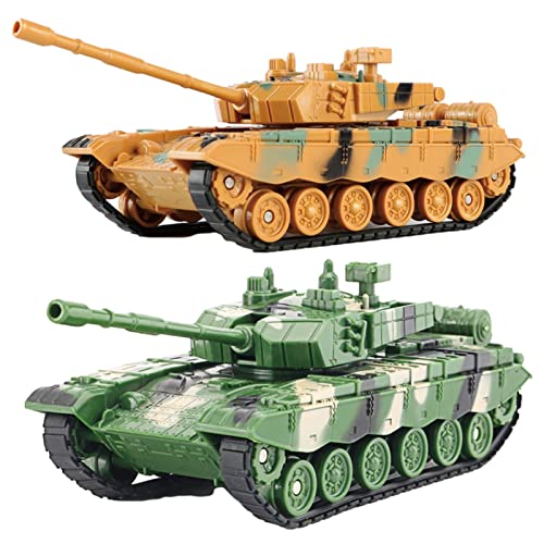morytrade 戦車 ミリタリー 模型 おもちゃ 子ども 男の子 プレゼント 誕生日 (緑と黄2台セット)