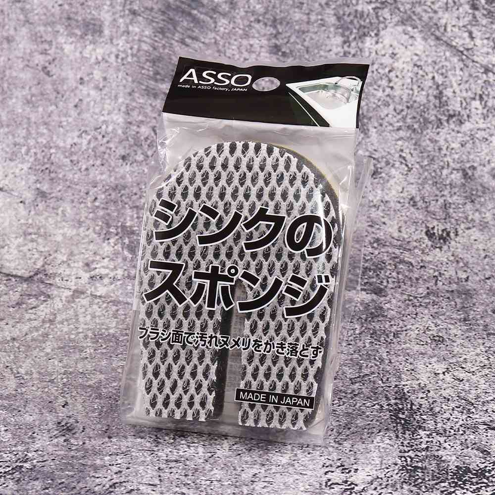 キッチンスポンジ シンクスポンジ シルバー ASSO シンク・排水口スポンジ AS-006 ワイズ 【お買い物合計3980円以上で送料無料】 約9.7×6.8×3cm シンク掃除 シンク洗い ヌメリ洗い シンク用スポンジ 2