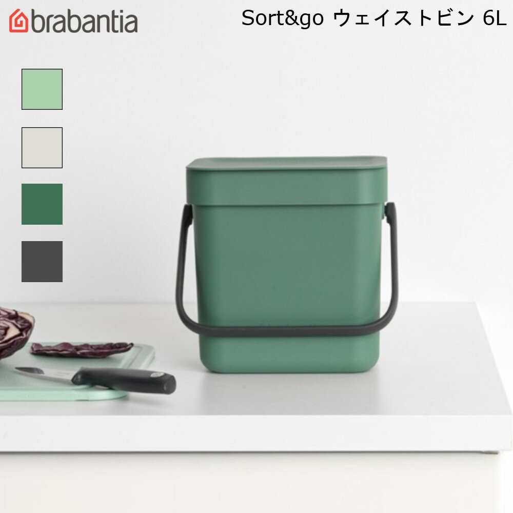 ブラバンシア ソート&ゴー ウェイストビン 6L Sort&go Waste Bin 【送料無料】 ゴミ箱 brabantia ハンドル付き ガレージ 壁掛け 分別 収納 ダストボックス 蓋つき 新生活