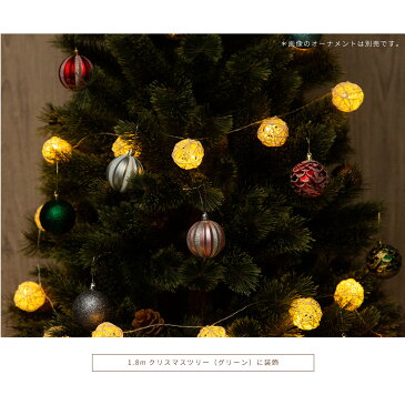 ガーランド ライト LED クリスマス イルミネーションライト 藤球 イルミ 照明 ライト 自然素材 ナチュラル ボール 電池式 インテリア キャンプ 結婚式 LEDガーランド 北欧 かわいい カラフル 【送料無料】@76307
