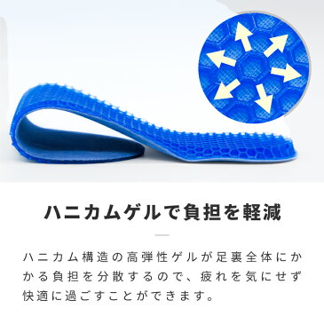 インソール 衝撃吸収 ハニカムゲルクッション 中敷き 靴 サイズ調整 低反発 ジェルクッション ハニカム なかじき 疲れない 蒸れない 厚め 立ち仕事 かかと スニーカー ブーツ パンプス メンズ レディース@83658