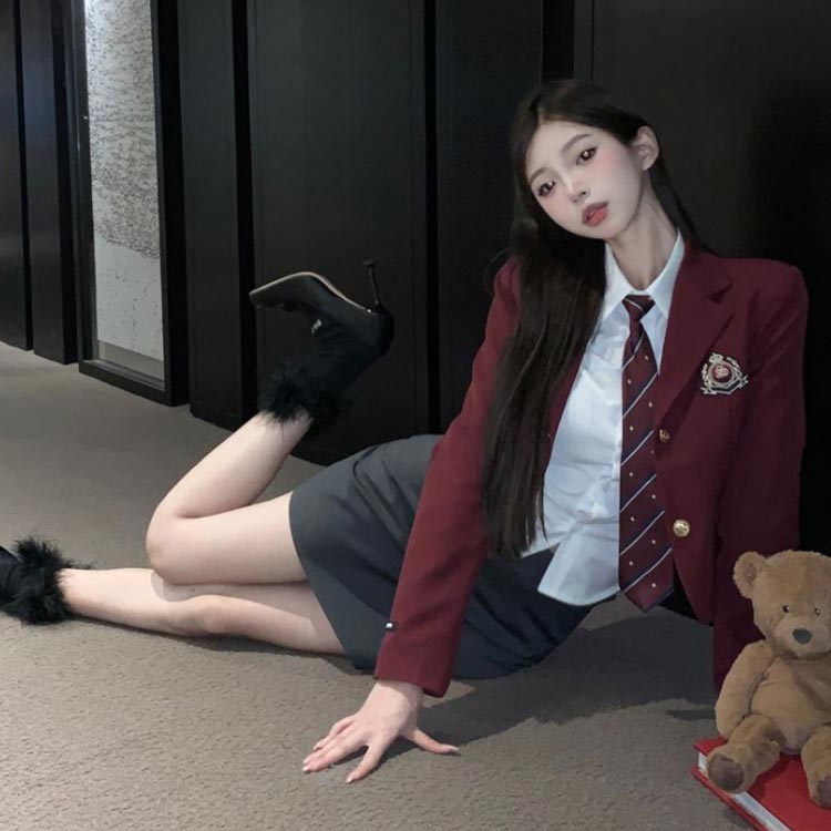 女の子 学生 JK制服 上下セット 4点セット 白シャツ 制服 韓国 タイトスカート パンツ 制服 長袖 ネクタイ 女子高校生 高校生 中学生 学生服 入学式 卒園式 スクール コスプレ衣装 コスチューム 仮装 おしゃれ