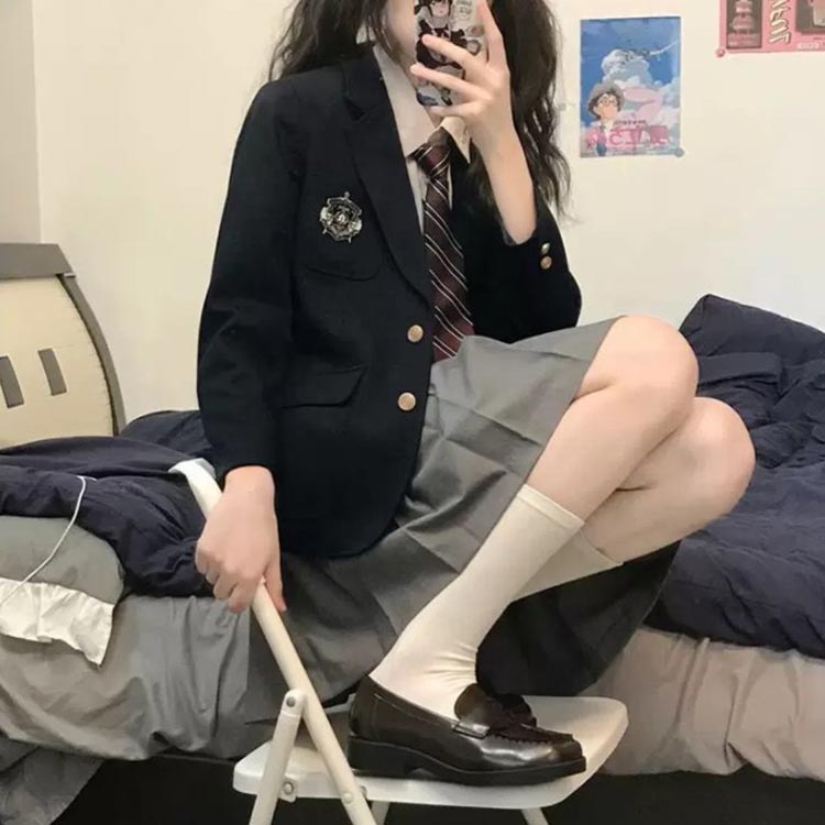 送料無料 4点セット 制服 セット 女の子 スーツ 女子高校生 jk服 女子高生 スクール 制服 上下セット スカートスーツ スカート 長袖シャツ ブレザー 中学生 高校生 韓国 学生服 コスプレ衣装 可愛い レディース フォーマル 文化祭 卒業式 発表会
