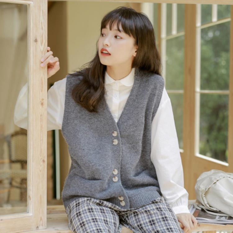 ニットベスト ニットトップス レディース ベスト 前開き リブニット 送料無料 春秋 重ね着 ゆったり プルオーバー 体型カバー Vネック レイヤード ノースリーブ かわいい お洒落 カジュアル 大人