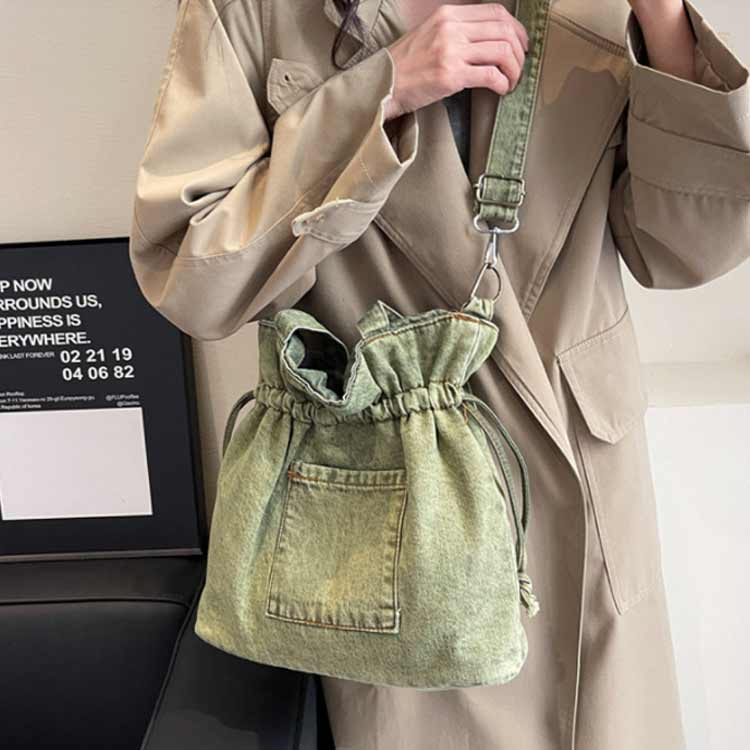 レディース ショルダー キャンバス 大容量 デニム バッグ 巾着バッグ 斜めかけ 巾着バッグ 軽量 大きめ A4 巾着 デニムバッグ カバン トート レディース 肩掛け 鞄 トートバッグ デニムトート 大人 カジュアル おしゃれ ショルダーバッグ