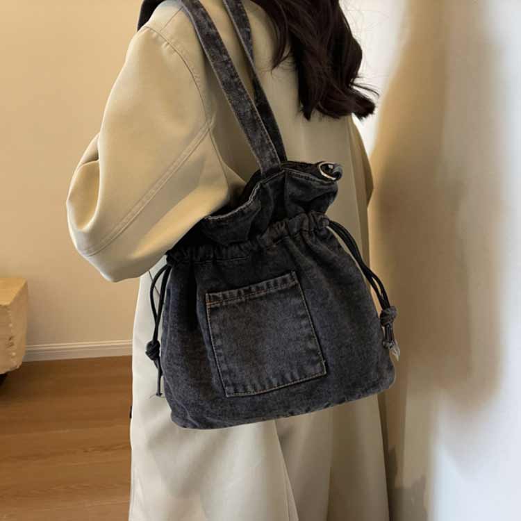 レディース ショルダー キャンバス 大容量 デニム バッグ 巾着バッグ 斜めかけ 巾着バッグ 軽量 大きめ A4 巾着 デニムバッグ カバン トート レディース 肩掛け 鞄 トートバッグ デニムトート 大人 カジュアル おしゃれ ショルダーバッグ