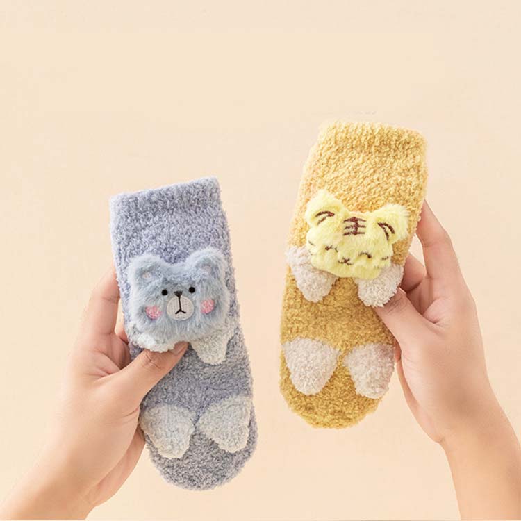 靴下 ベビー 滑り止め キッズ ソックス 3足 セット 3足セット もこもこ ルームソックス 歩きやすい アニマル 動物 くつ下 男の子 女の子 ベビーソックス 滑り止め 転倒防止 ベビー靴下 キッズ靴下 ショート丈 ミドル丈 送料無料 3