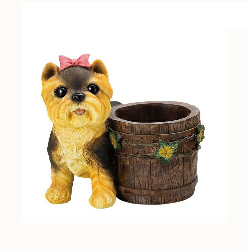 Rakuten - ドッグ プランター ヨークシャーテリア 置物 ガーデン雑貨 オーナメント インテリアに お庭に 玄関先に 犬