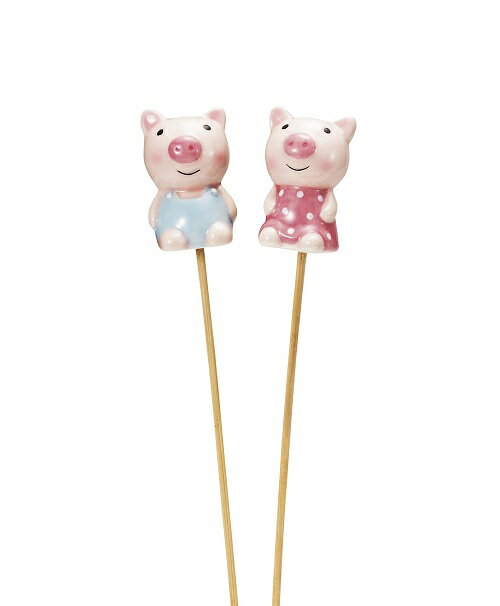 Rakuten - ラブリーぶたさんピック 2種セット お庭 花壇 ピック