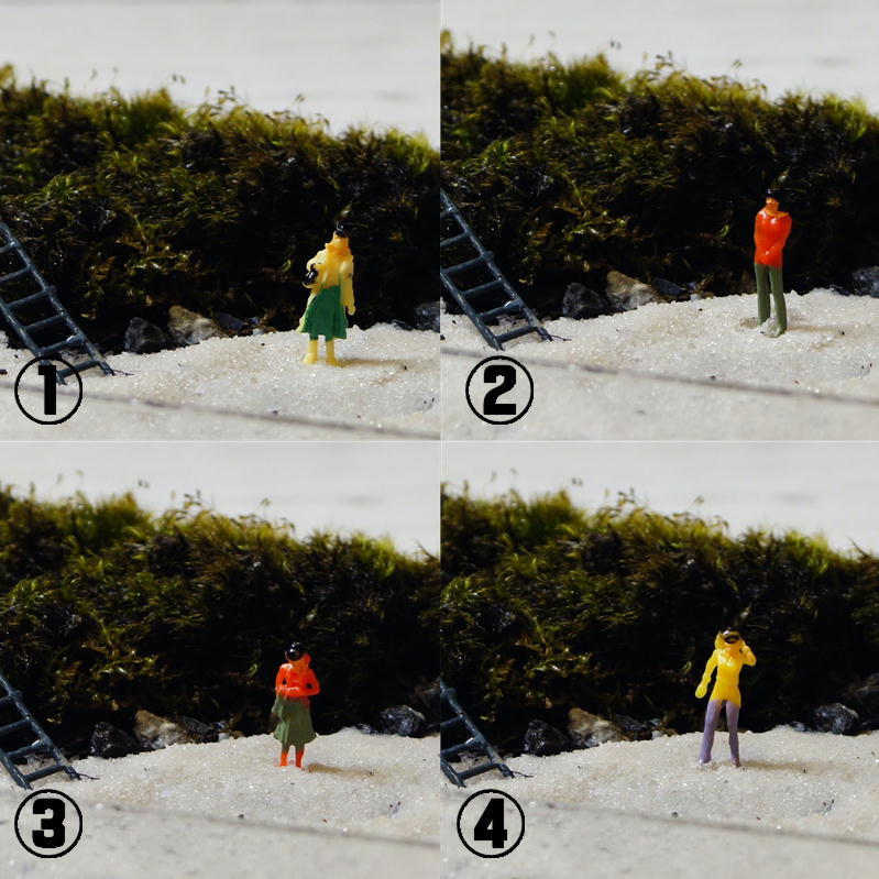 ミニサイズ 街の人々 高さ1.8cm前後 全6種類ミニチュア　ジオラマ　動物模型 苔テラリウム おもちゃ フィギュア