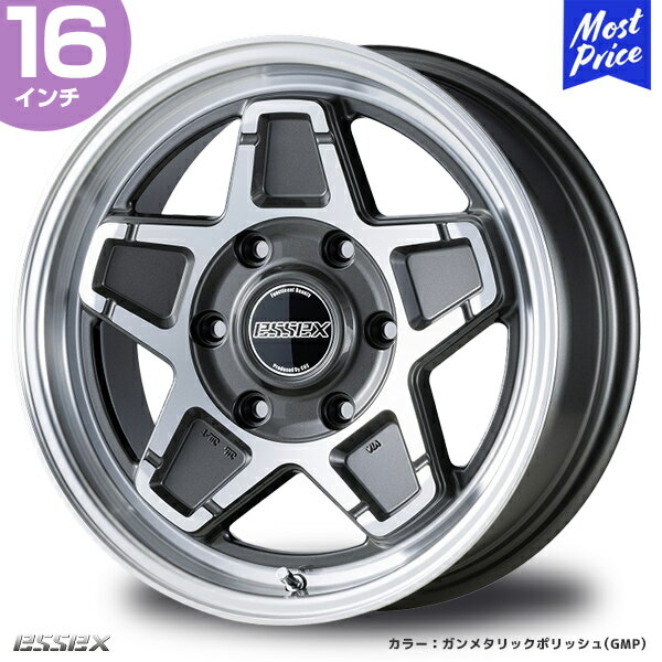 CRS ESSEX ハイエース ホイール ENCS-16 ネオ クラシック ステラ 16インチ 6.5J 38 6-139.7 ガンメタリックポリッシュ ホイール1本 | エセックス ハイエース 200系 HIACE シーアールエス 6穴 アルミホイール レジアスエース