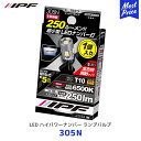 IPF LED ハイパワーナンバー ランプバルブ 1個入【305N】T10 色温度 6500K 明るさ 250lm 12V/1.2W アイピーエフ ナンバー灯 1年保証