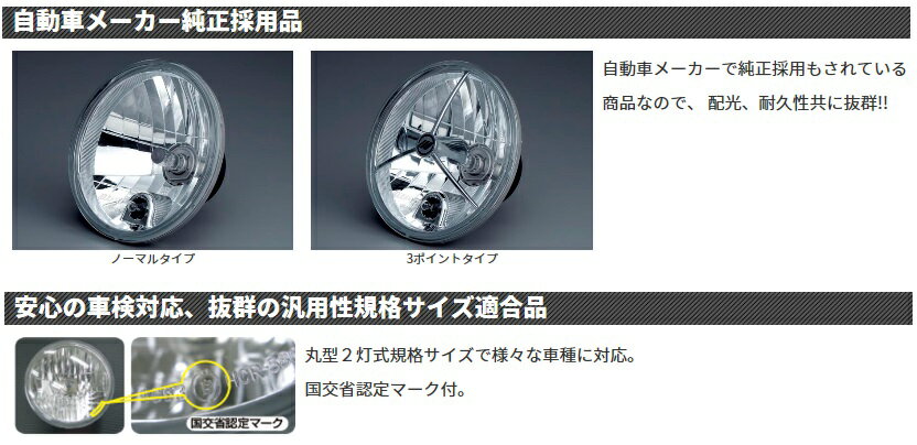 IPF MULTI REFLECTOR HEAD LAMP 【HL-41】〔ポジション球付〕 ノーマル（1個入り） | アイピーエフ マルチリフレクター ヘッド ランプ 丸2灯式規格サイズ 車検対応 丸形 ヘッドライト ポジションランプ付 カスタム素材
