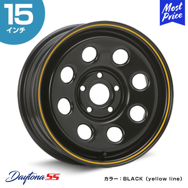 MLJ デイトナSS DAYTONA SS タイプ2 15インチ 6.0J 30 5-108 BLACK ホイール1本 | スチールホイール 2ピース ブラック ルノー カングー 2009〜 KW専用カスタム ドレスアップ アルミホイール