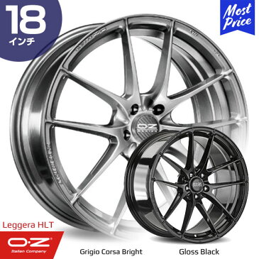 OZ Racing Leggera-HLT オーゼットレーシング レッジェーラ HLT 18インチ 8.0J 45 5-108 グリジオコルサブライト/グロスブラック ホイール1本 | 5ダブルスポーク スポーツ シルバー ブラック インポートカー 外車 輸入車 カスタム ドレスアップ アルミホイール