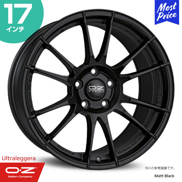 OZ Racing Ultraleggera オーゼットレーシング ウルトラレッジェーラ 17インチ 8.0J 55 5-108 マットブラック ホイール1本 | 6ペアスポーク スポーツ ブラック インポートカー 外車 輸入車 カスタム ドレスアップ アルミホイール レジェ―ラ