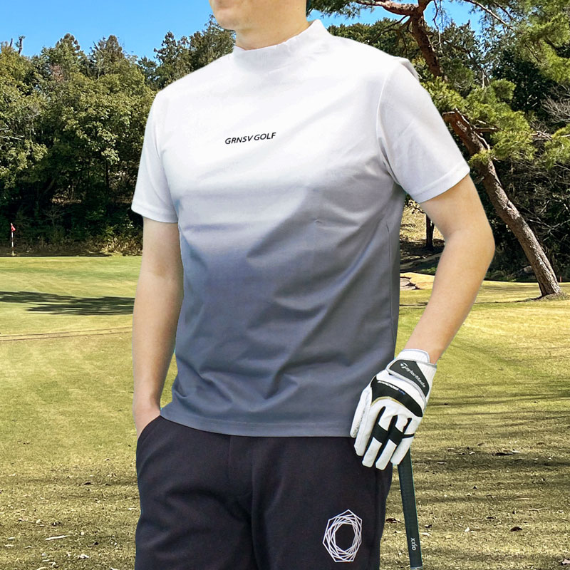 楽天市場】モックネック ゴルフ 半袖(カラーグレー)(メンズ 楽天市場】モックネック ゴルフ 半袖(カラーグレー)(メンズ