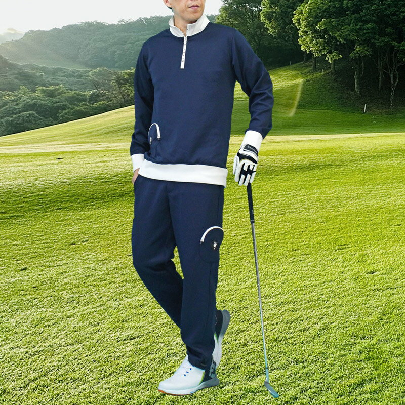 楽天市場】ゴルフウェア メンズ セットアップ（カラーネイビー