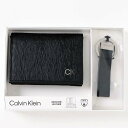 送料無料 Calvin Klein カルバンクライン CK ワンポイント レザーカードケース キーリング ギフトセット Card Case(Key Fob Gi...