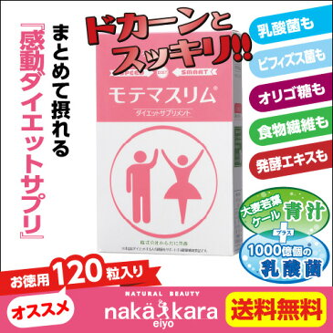 【送料無料】 モテマスリム 120粒 《お徳用》 ダイエット サプリ [人気 食物繊維 乳酸菌 酵素 便秘 青汁 サプリ サプリメント]