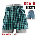 2柄2枚ずつ 送料無料4枚セット EDWIN エドウィン 前あき トランクス 紳士 男性 アズ as | 前開き パンツ トランクスパンツ 下着 メンズトランクス メンズ オシャレ かわいい 前開きトランクス おしゃれ 男性トランクス 柄パン チェック 柄パンツ ガラパンツ 紳士トランクス(4)