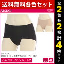 【クーポン10%OFF】2色2枚ずつ 送料無料4枚セット SLATTY スラッティ ヘムショーツ 大きいサイズ ショート丈 パンツ アツギ ATSUGI | レ...
