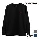 【クーポン10%OFF】同色3枚セット PLAYBOY プレイボーイ ミニ裏起毛 長袖丸首Tシャツ ラウンジウェア アツギ レナウンインクス