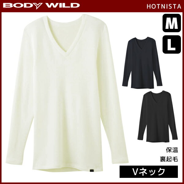 BODYWILD ボディワイルド HOTNISTA VネックロングスリーブTシャツ 長袖V首 グンゼ GUNZE ボディーワイルド BODY WILD | 紳士肌着 男性下着 ティーシャツ メンズインナー インナーウェア アンダーウェア あったか あったかインナー 暖かい 秋冬用