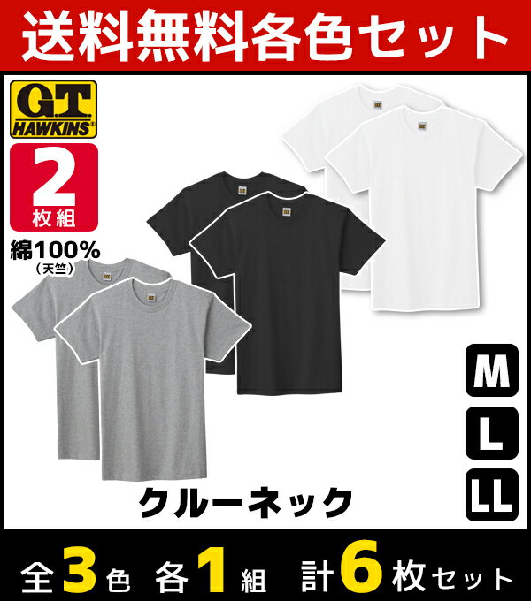 3色1組ずつ 3組セット 計6枚 G.T.HAWKINS Tシャツ 2枚組 グンゼ3色1組ずつ 送料無料3組セット 計6枚 G.T.HAWKINS ホーキンス Tシャツ　2枚組 テイストキュート 目的見せてもOK こだわりコットン グンゼ GUNZE 通販3色を各1組ずつの同サイズのセット販売となります。 【注・お届けについて】送料無料対象地域は【沖縄県以外】となります。沖縄県は追加送料が発生いたします。ご了承くださいませ。【商品情報】【G.T.HAWKINS】とは“Take nature for a friend”アウトドアやフィールドのイメージを大切にしたカジュアルアンダーウェア。●商品説明アウトドアで有名な「GT HAWKINS」の継続商品。●商品特性：天竺●素材：綿100％●メーカー：GUNZE（グンゼ）※実際の商品と画面上の色は異なる場合がありますのでご了承下さい。※サイズ表はこちら●男性下着・紳士肌着・メンズインナーメーカー希望小売価格はメーカーカタログに基づいて掲載しています●ラッピング無料（詳しくはこちら）　誕生日プレゼント・バースデープレゼント・クリスマスプレゼント　バレンタインデー・ホワイトデー・各種記念日・各種お祝い・父の日　母の日・敬老の日・彼氏や彼女への贈り物・ギフトや贈答品など　簡易的な箱と包装紙のみになりますが対応致します。【はこぽす対応商品】【コンビニ受取対応商品】【楽天BOX受取対象商品】　「カッコよくて気持ちいい」がコンセプト♪ 　「着心地を感じる」インナーです♪ 　3つの「気持ちいい」が着心地のヒミツ♪ 　アウトドアなデザインのオシャレインナー♪