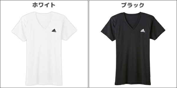 グンゼ GUNZE 人気 adidas アディダス Vネック Tシャツ 2枚組 半袖 メンズ インナ...