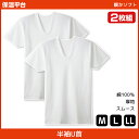 【クーポン10%OFF】保温平台 暖かソフト UネックTシャツ 半袖U首 2枚組 グンゼ GUNZE 綿100% 防寒インナー 温感 | メンズ 男性 紳士 U...