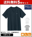 【5日限定エントリーで最大100%ポイントバック】送料無料5枚セット POLO ポロ VネックTシャツ 半袖 グンゼ GUNZE | メンズ 紳士 男性 インナ...